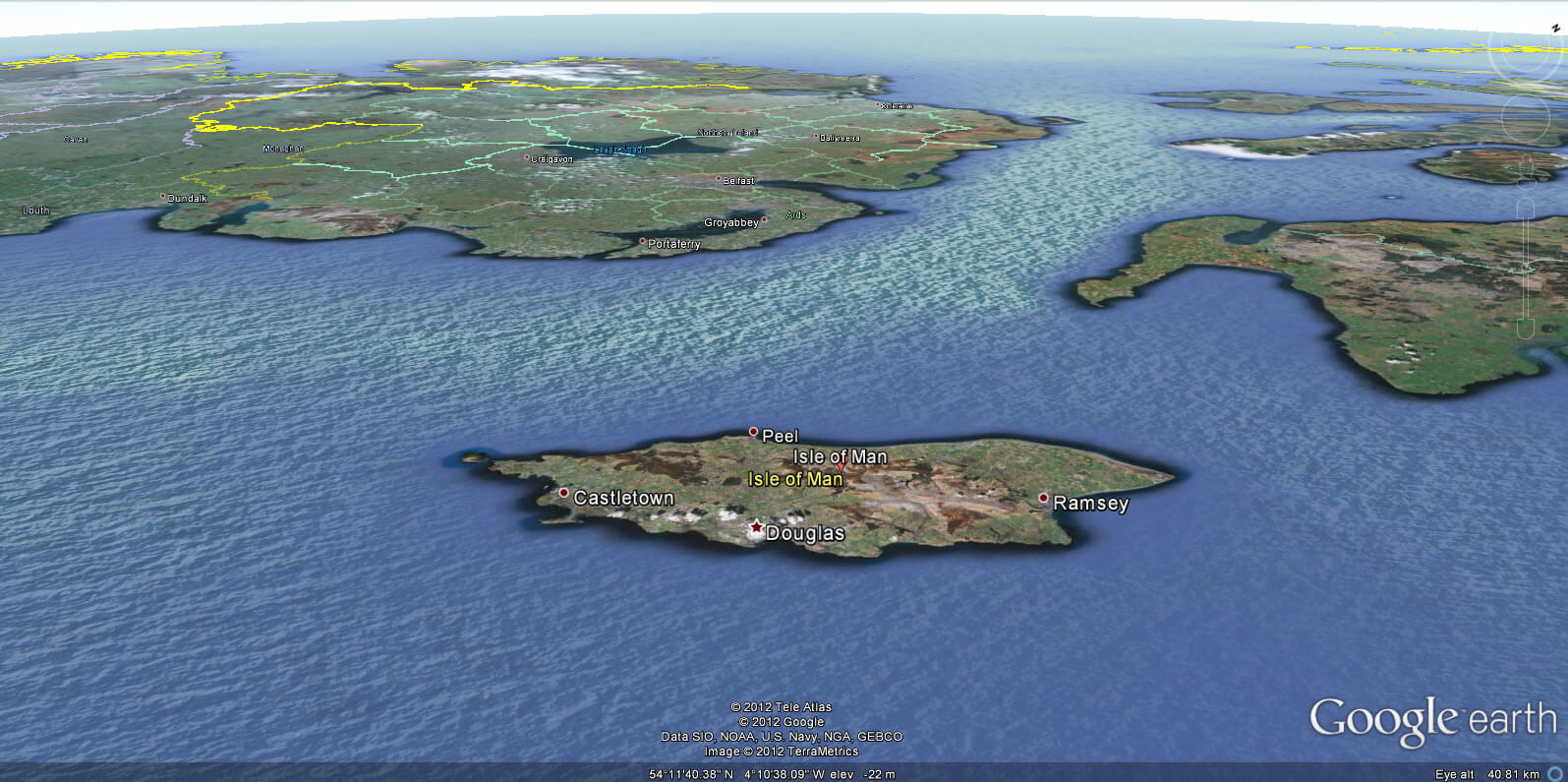 Isle of Man Earth Map
